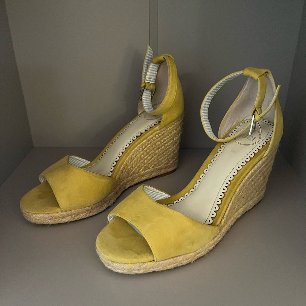 1901 Mustard Yellow Wedge Sandals